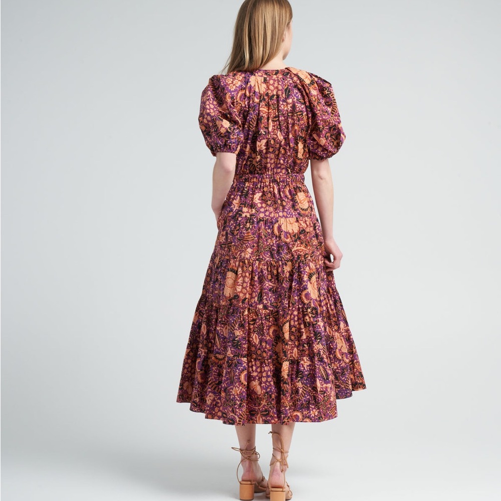 Ulla Johnson Olina Midi Dress - Purple And Orange… - image 2